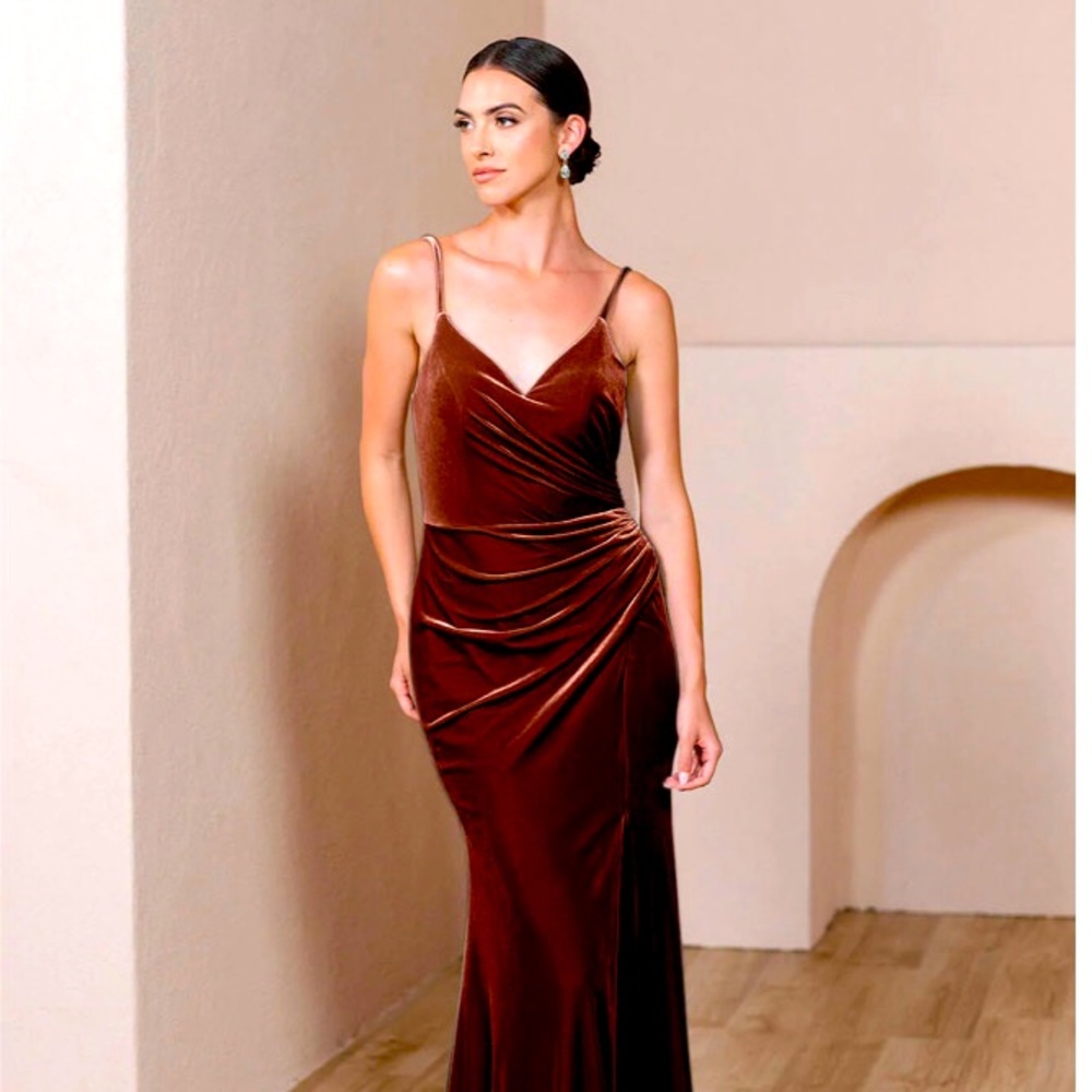 Velvet Terracotta Revelry Bridemaids Dress